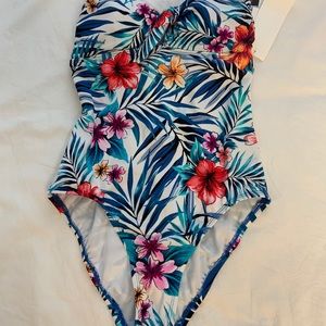 One piece floral bathing suit- NWT